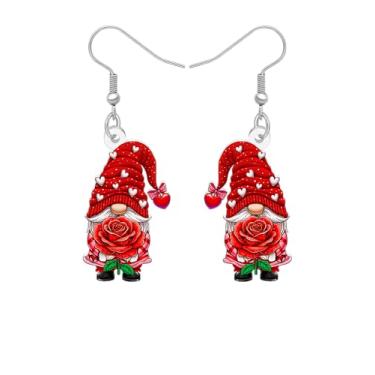 Imagem de Brincos fofos de gnomo, presentes de dia dos namorados, decorações para a esposa, acrílico, engraçado, tema de coração, gnomos, joias, presentes de dia dos namorados para mulheres e mães, Medium