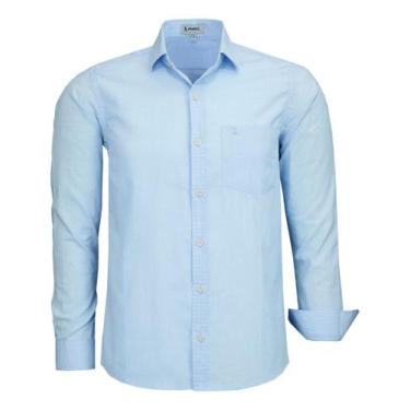 Imagem de Camisa Social Amil Comfort Manga Longa Com Bolso Algodão 1886, Azul be
