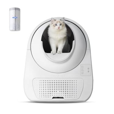 Imagem de CATLINK Caixa de areia para gatos autolimpante, automática, remoção de odor duplo, caixa de areia de robô para gatos de 3,5 a 10 kg (versão jovem)