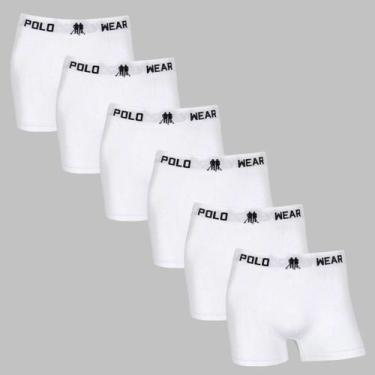 Imagem de Kit 6 Cuecas Boxer Masculina Polo Wear Seamless Microfibra, Branco, GG
