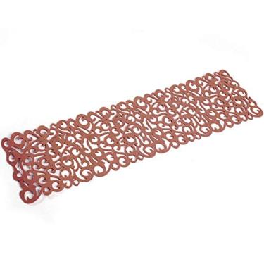Imagem de ZAWELIYO Corredor de Mesa de Feltro, Jogo Americano de Mesa Com Design Floral a Céu Aberto para Decoração de Jantar, Decoração de Casa, Decorações Domésticas (Café leve)