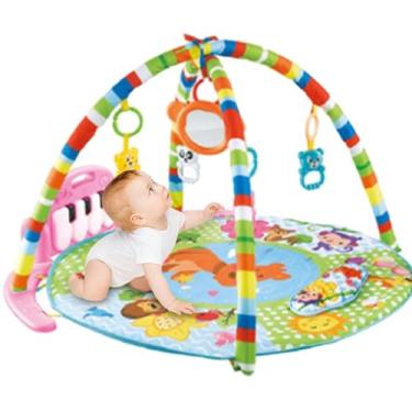 Imagem de Kick and Play Piano Gym, Tapete de atividades para a barriga, Almofada de ginástica dobrável para tocar piano dos desenhos animados, Tapete de ginástica para piano infantil, academia de atividades e a