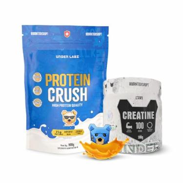 Imagem de Kit Protein Crush 900g refil + Creatina 300g pote Ganho de Massa (900, Caramelo)