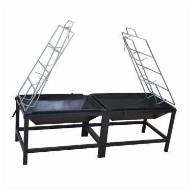 Imagem de Churrasqueira Lareira Dupla Fogo De Chão De Aço 125x44x43cm