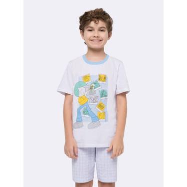 Imagem de Pijama Manga Curta com Bermuda Infantil Turma da Bia, Branco, 10, Meni