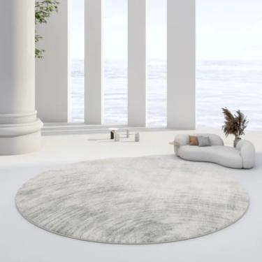 Imagem de Tapetes redondos de pelúcia estilo para decoração de quarto, tapetes para sala de estar, tapete macio para casa, carpete grosso e fofo (100x100 cm/12)