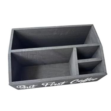 Imagem de Ｂｅｓｇａ Organizador para estação de café, organizador de armazenamento de condimentos e chá, porta-sachês de chá, caixa de armazenamento, porta-cápsulas de, Cinza