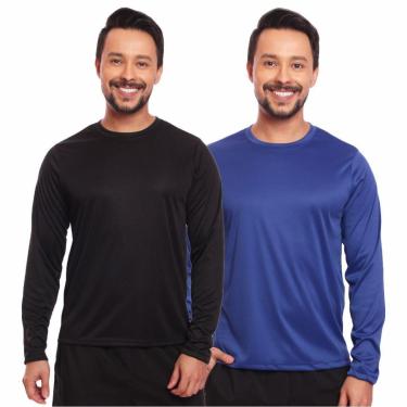 Imagem de Kit 2 Camisas Segunda Pele Proteção Solar Uv Térmica Corrida Bike-Masculino