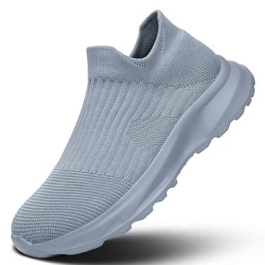 Imagem de Tênis de caminhada masculino, leve, respirável, para treino, tênis, academia, sola macia, Cinza, 38