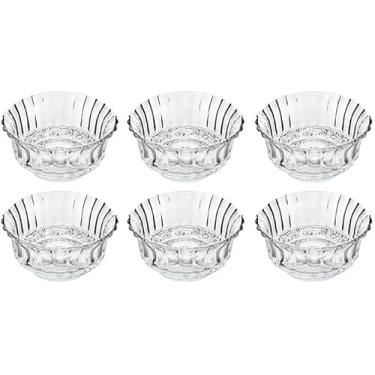 Imagem de Conjunto 6 Bowls de Vidro Transparente, 11cm de Diâmetro, 180g, para Saladas e Sobremesas