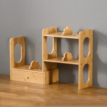 Imagem de Estante de mesa retrátil, estante de mesa de madeira maciça, cabana de mesa para dormitório universitário, organizadores de prateleira de mesa, estante de mesa para mesa, prateleira de armazenamento