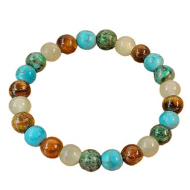 Imagem de Pulseiras elásticas para mulheres, homens, olho de tigre natural, lápis-lazúli, contas de cristal, pulseiras elásticas para alegria, felicidade, prazer, joias empilháveis para homens, pulseiras