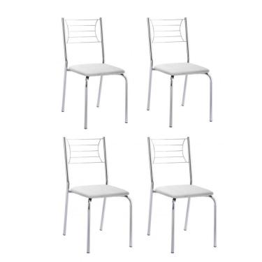 Imagem de Kit 4 Cadeiras Nanda Cromada Branco