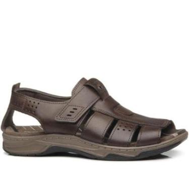 Imagem de Sandalia Pegada Masculina em Couro Cravo 132256-03-Masculino