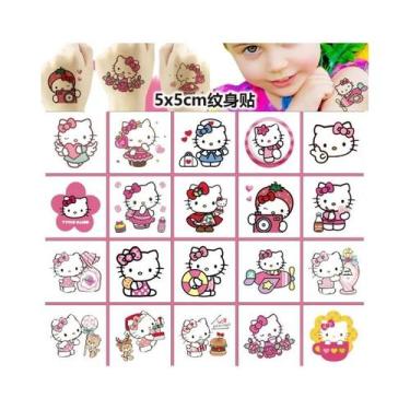 Imagem de Adesivos De Tatuagem Temporária Kawaii Hello Kitty 20PCS Brinquedo Pre