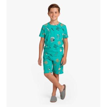 Imagem de Pijama Infantil Camiseta e Bermuda Select Azul, 4, Azul