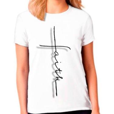 Imagem de Camiseta gospel fé jesus moda camisa roupa feminina 02 - DESIGN CAMISE