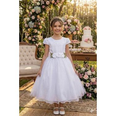 Imagem de Vestido Juvenil Vila Lele Luiza Branco - Elegante e Sofisticado, Branc