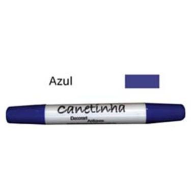 Imagem de Caneta para Tecido Decorart Ponta Dupla, AZUL