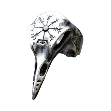 Imagem de Anel Masculino Em Aço Inoxidável 316L Com Design Viking Vegvisir Valkn