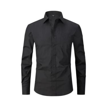 Imagem de Camisa Social Masculina Branca Clássica De Manga Longa Com Punho Franc