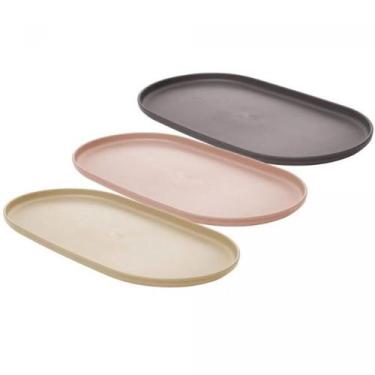 Imagem de Travessa Oval Bambu PP Lines Salmão 21cm 220837 Lyor