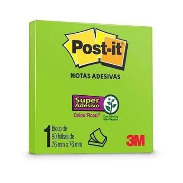 Imagem de Bloco adesivo 3M post-it 76X76mm limeade 90 folhas