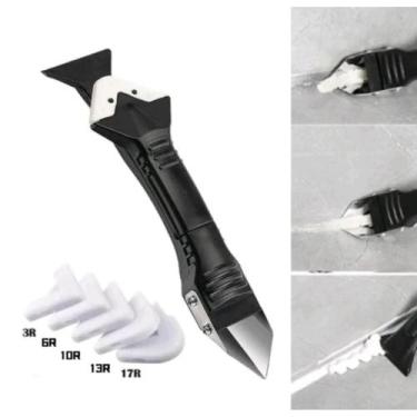 Imagem de Ferramenta 3 em 1 Removedor de Silicone Rejunte Espátula Calafetagem -