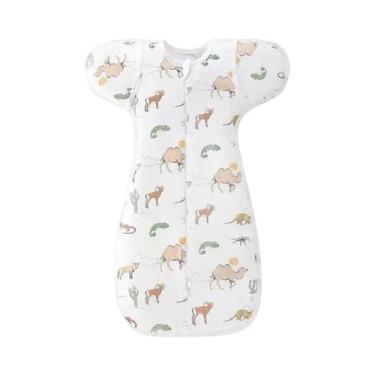 Imagem de 100% algodão 0-6 meses recém-nascido swaddle saco de dormir recém-nasc