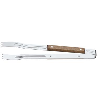 Imagem de Pegador de Churrasco Carne Inox Cabo Longo Madeira 47cm Tramontina