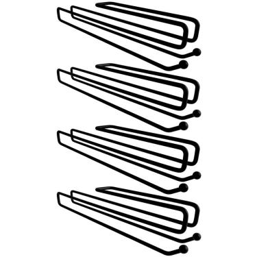 Imagem de Conjunto 4 Suportes Porta Taças de Encaixe 26cm Organizadores de Armário Preto Fosco