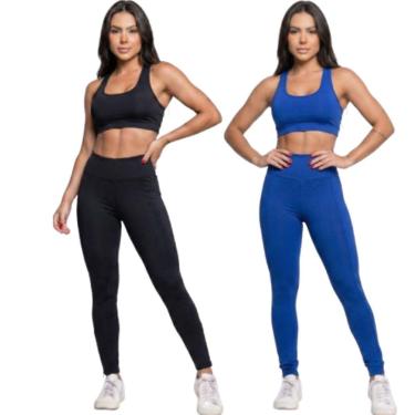 Imagem de KIT 2 Calça Legging Montaria Vekyo Roupa Para Academia Treino Musculação Moda Fitness Feminina-Feminino