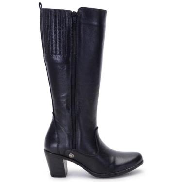 Imagem de 9208AT-Bota Montaria Feminina Couro Legítimo Cano Alto Salto Médio Cor