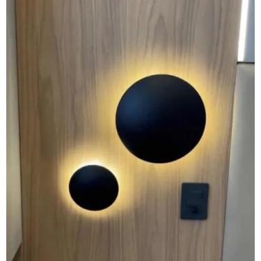 Imagem de Kit 2 Arandelas Redonda Moon Eclipse 1x30 1x15cm Para Led G9 Cabeceira