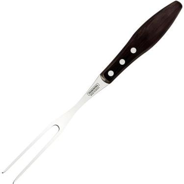 Imagem de Garfo Trichante Churrasco Inox Tramontina Polywood Castanho
