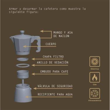 Imagem de Cafeteira Expresso Italiana Tramontina em Alumínio com Cabo em Nylon 3