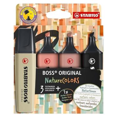 Imagem de Marcador de Texto BRW Nature Colors Boss Original Modelo 2 com Tecnologia Anti Secagem Conjunto 4 Unidades Preto