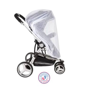 Imagem de Mosquiteiro para Carrinho Maratona do Bebê Proteção Contra Insetos Universal Portátil Flexível Branco OEM