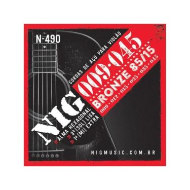 Imagem de Encordoamento Para Violão Aço .009 N490 Bronze Nig