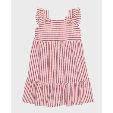 Imagem de Vestido bebê Did Leco com lacinho de verão leve fresquinho - Vermelho e Amarelo - Bebê...