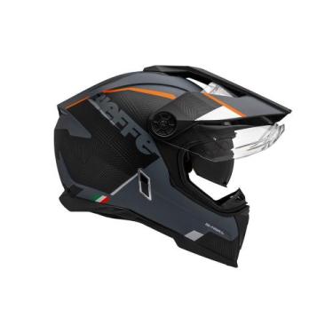 Imagem de Capacete Moto Bieffe B-Trail Delux, Cinza Dark Fosco com Preto, 60