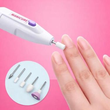Imagem de Lixa Unhas Elétrica Multiuso Profissional Mão e Pé 5 Brocas Versátil A