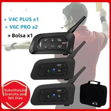 Imagem de Fone De Ouvido Bluetooth Para Árbitros EJEAS V4C plus V6C PROx2 1200M 