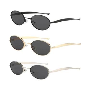 Imagem de Óculos De Sol Femininos Y2K, Pequenos, Ovais, Com Armação De Metal, UV
