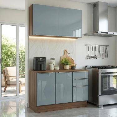Imagem de Armário de Cozinha Compacta 120 x 60 cm Rustic/Cinza Lux Madesa 02