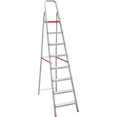 Imagem de Escada Doméstica Botafogo 8 Degraus Alumínio 173 Cm Leve E Resistente