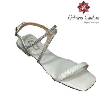 Imagem de Sandália Rasteirinha Casual Feminina Gabriely Cardoso PGC19, Off white