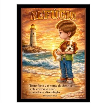 Imagem de "Refúgio Torre Forte é o nome do Senhor." Quadro Infantil - TraçosArte