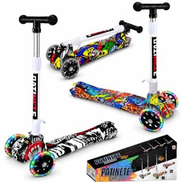 Imagem de Super Patinete Infantil Colorido Luz 3 Rodas Unissex até 45kg - Toy Ki