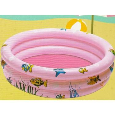 Imagem de Piscina Inflável Infantil Criança 110Cm Rosa Peixinhos - Cyplay